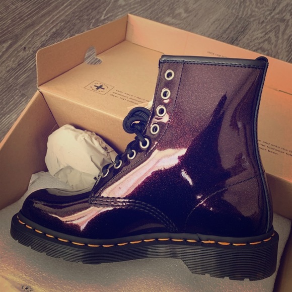 Dr. Martens Shoes - Dr martens 1460 purple sparkle boots EU38